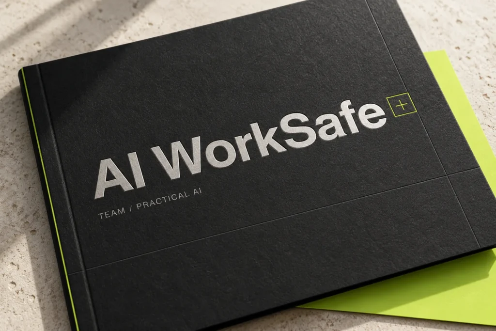 AI WorkSafe — training folder and materials mockup